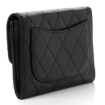 Chanel Lambskin Quilted Small Flap Wallet Black 3 of 8