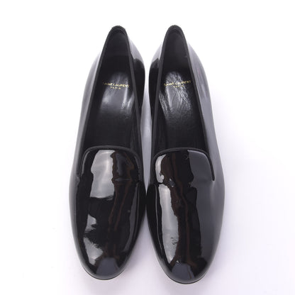 Saint Laurent Patent Calfskin Smoking Slipper Flat Loafers 37 Black 6 of 11