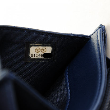 Chanel Lambskin Quilted Boy Card Holder Wallet Navy 7 of 7