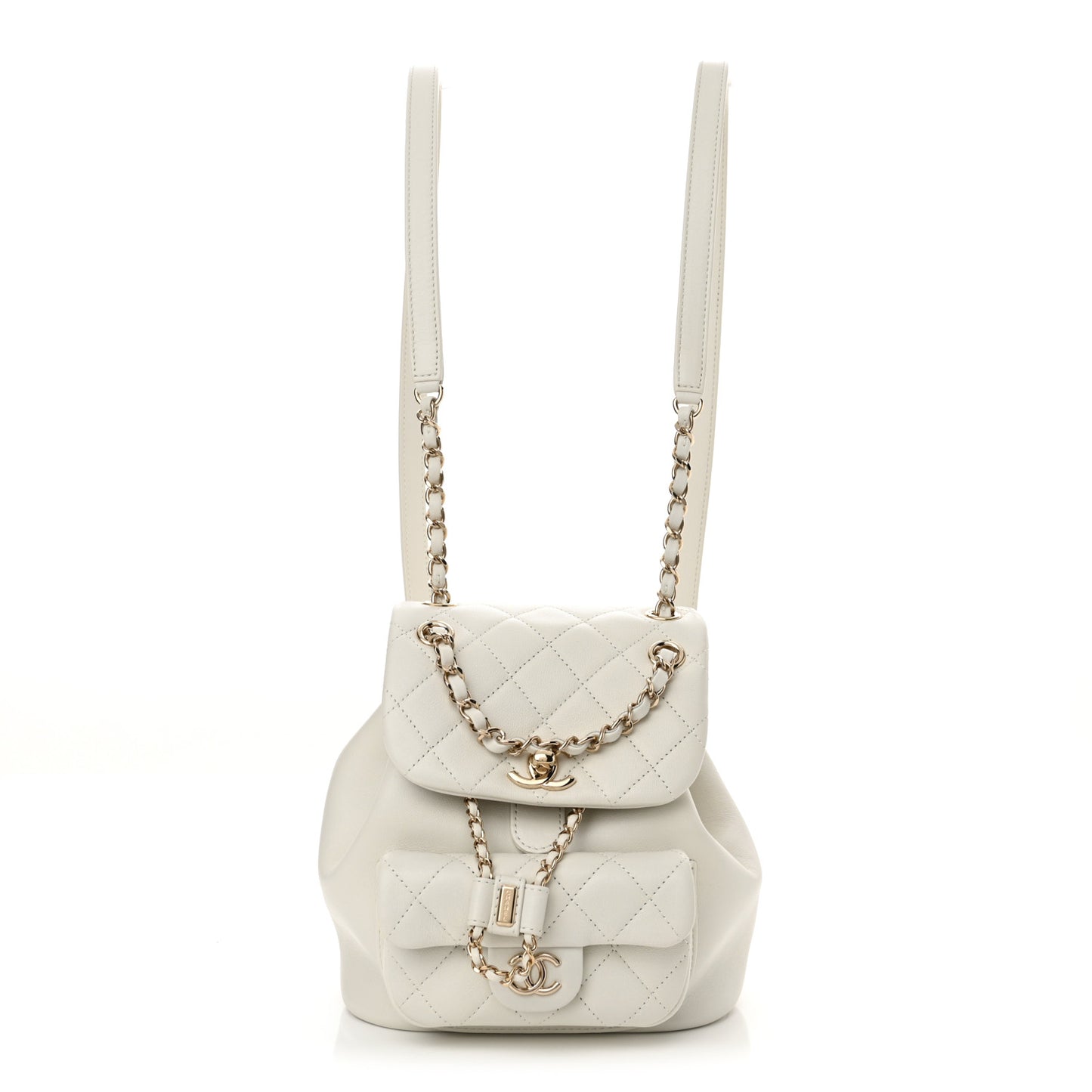 Lambskin Quilted Small Duma Drawstring Backpack