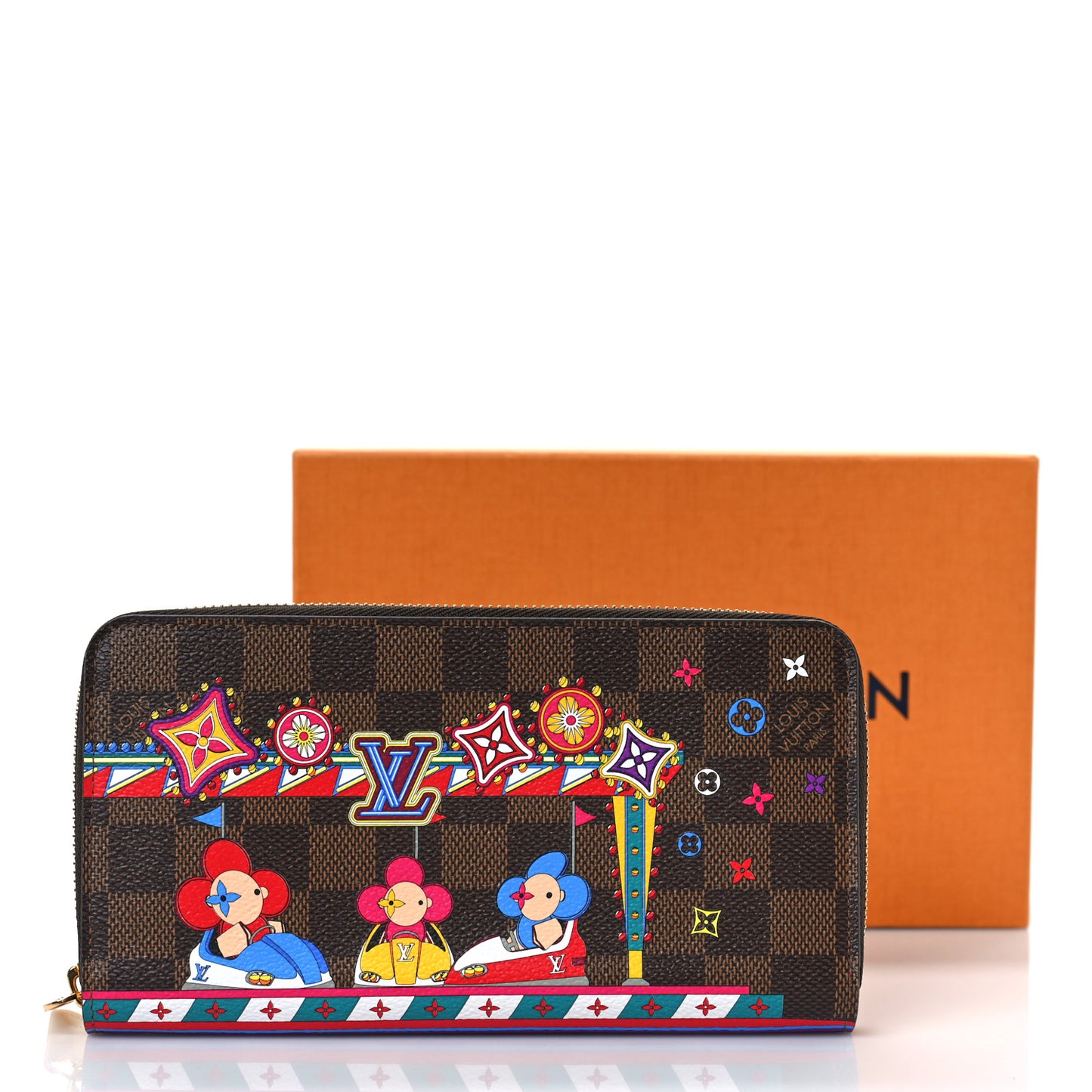 Damier Ebene 2020 Christmas Animation Bumper Cars Zippy Wallet Coquelicot