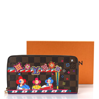 Louis Vuitton Damier Ebene 2020 Christmas Animation Bumper Cars Zippy Wallet Coquelicot 9 of 9