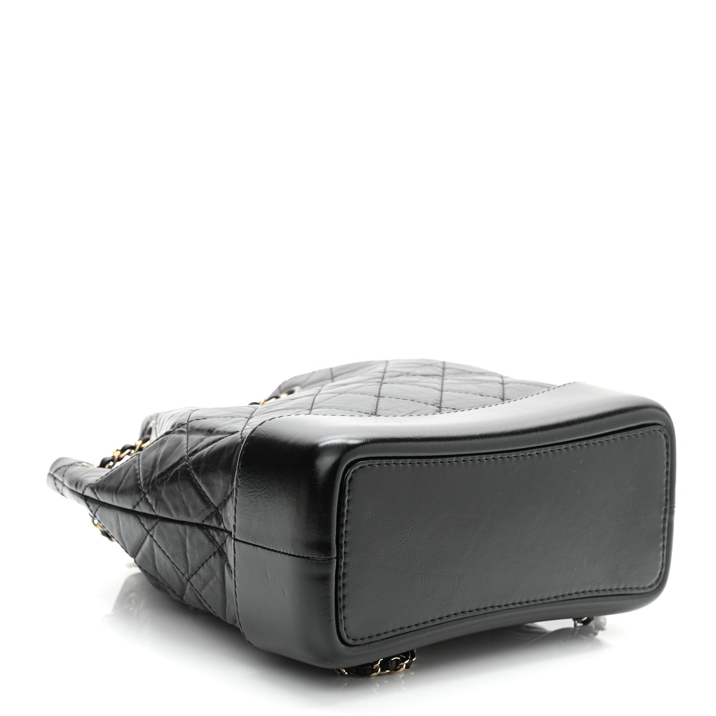 Aged Calfskin Quilted Small Gabrielle Backpack Black