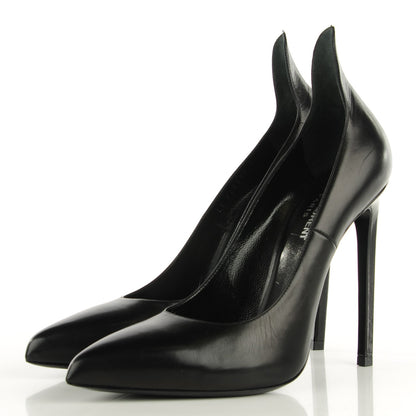 Saint Laurent Calfskin Paris 110 Escarpin Thorn Pumps 40 Black 3 of 8