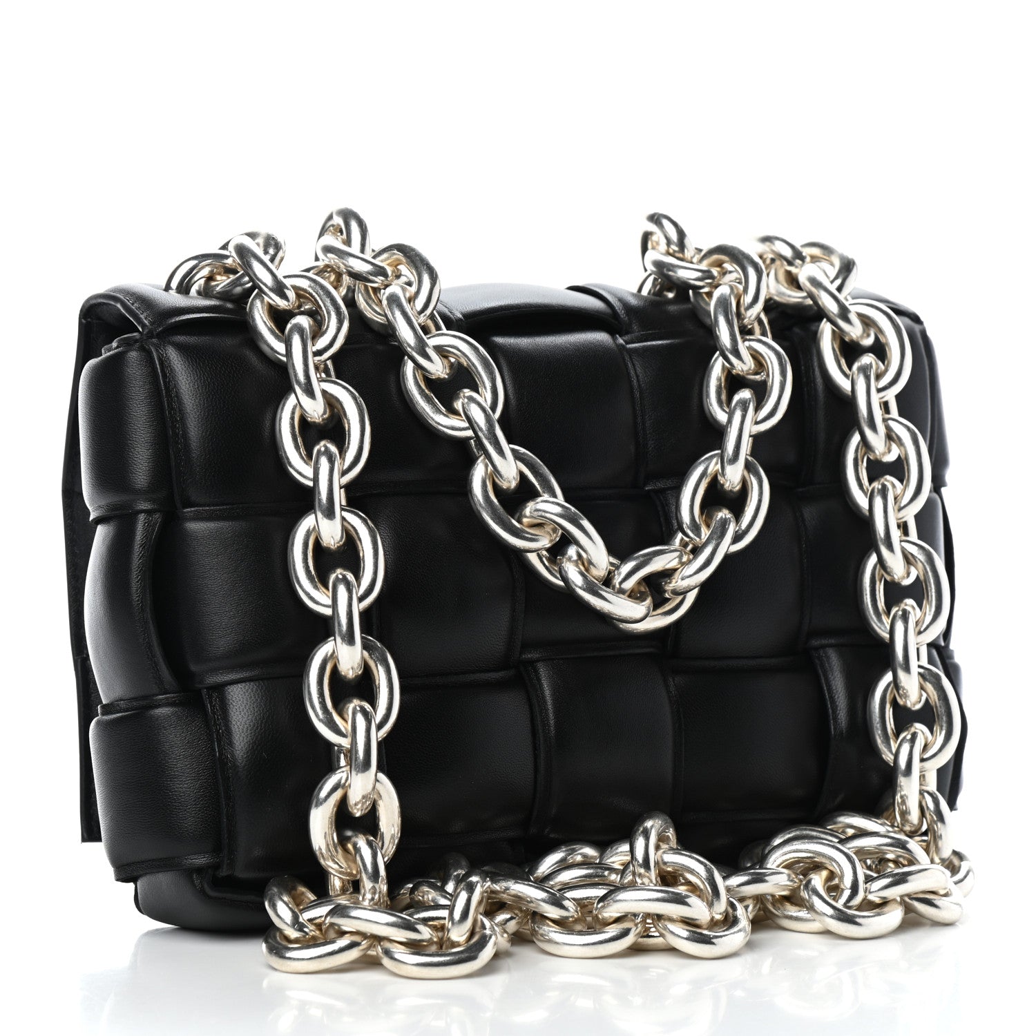 Bottega Veneta Lambskin Maxi Intreccio Padded Chain Cassette Crossbody Bag Black 2 of 5