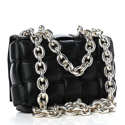 Bottega Veneta Lambskin Maxi Intreccio Padded Chain Cassette Crossbody Bag Black 2 of 5