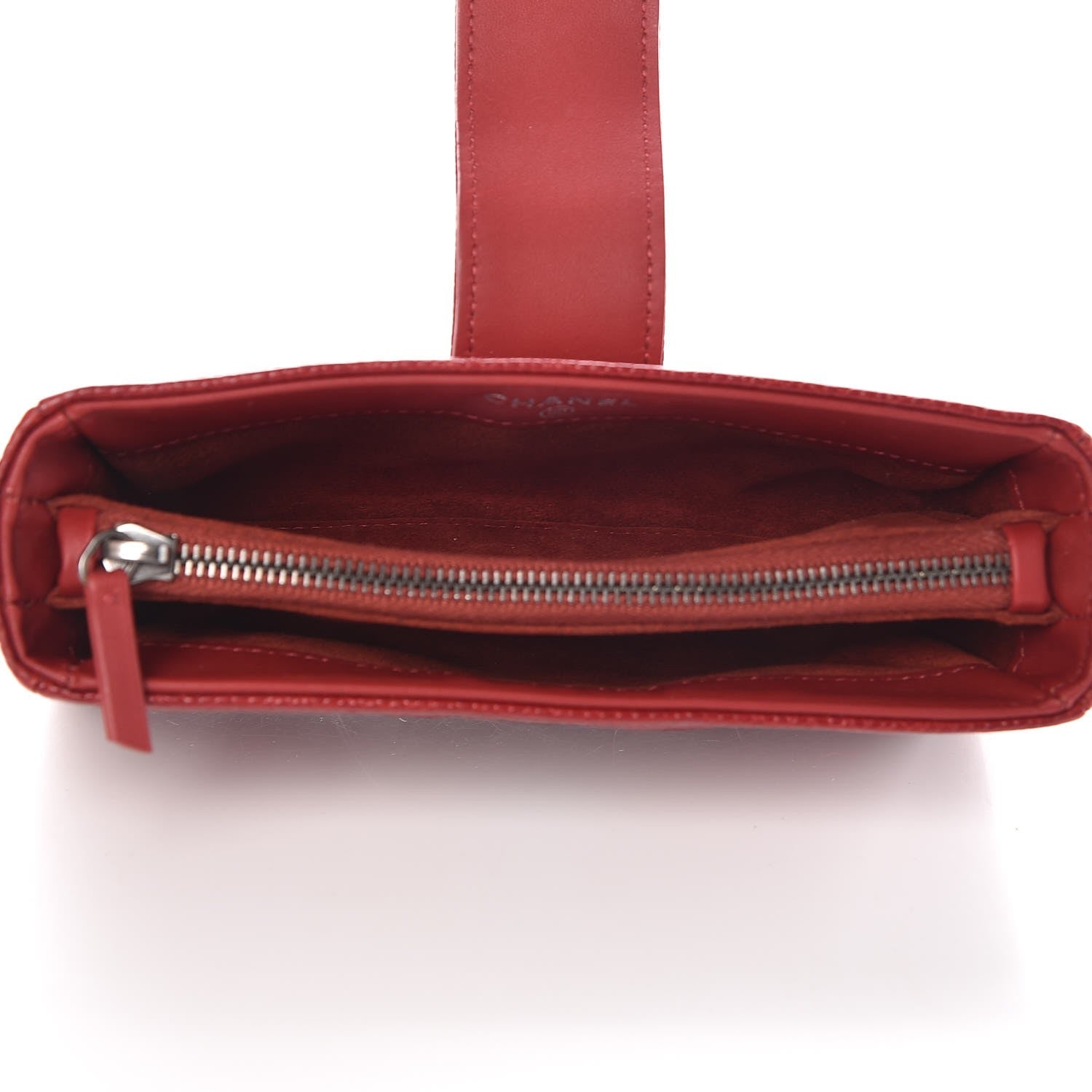 Chanel Caviar Quilted Mini Boy Phone Holder Clutch Dark Red 5 of 9