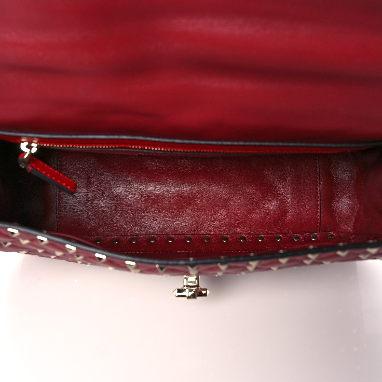 Valentino Garavani Nappa Large Rockstud Spike Shoulder Bag Rubino 5 of 11