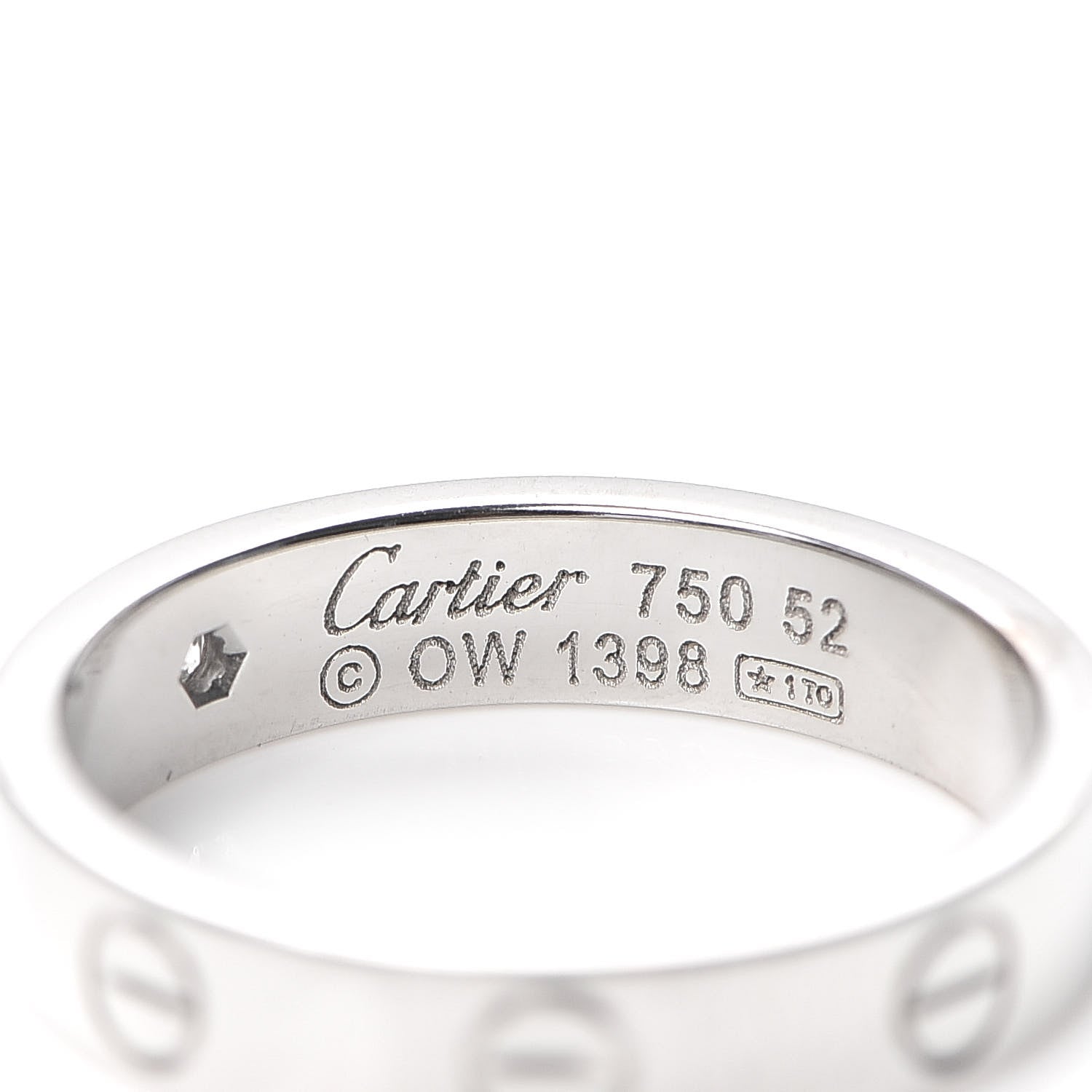 Cartier 18K White Gold Diamond 4mm LOVE Wedding Band Ring 52 6 4 of 4