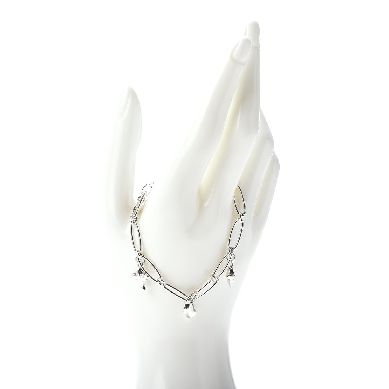 Tiffany Sterling Silver Elsa Peretti Five Charm Bracelet 2 of 4