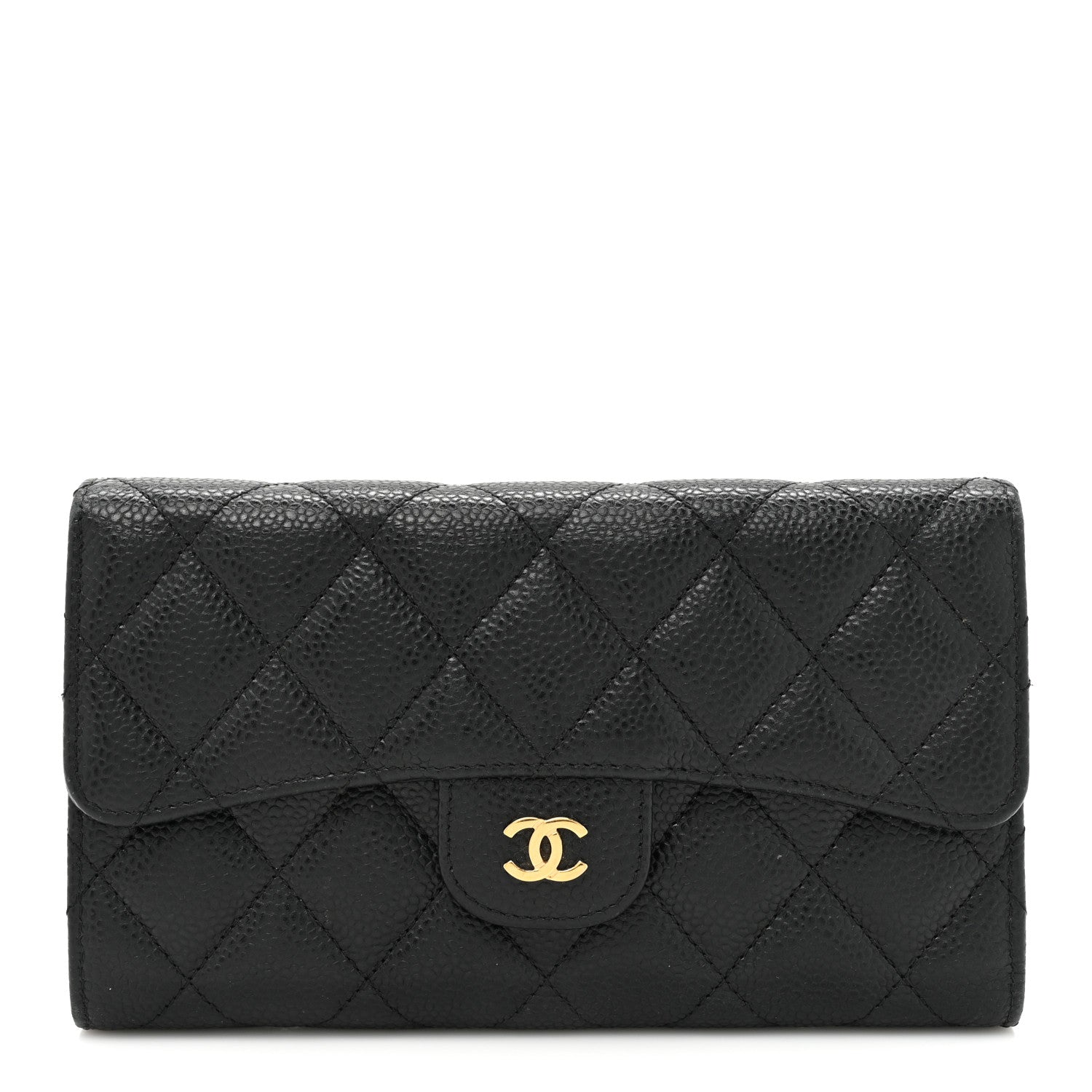 Chanel Caviar Quilted Large Flap Wallet Black 1 of 17