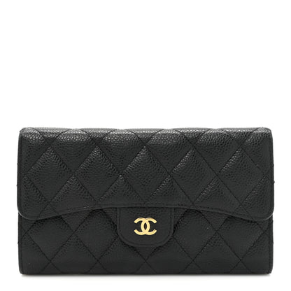 Chanel Caviar Quilted Large Flap Wallet Black 1 of 17