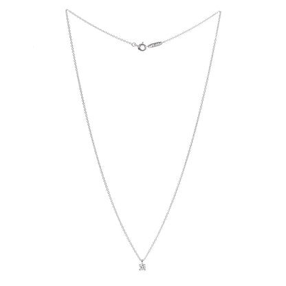 Tiffany Platinum Diamond .17ct Solitaire Pendant Necklace 3 of 6