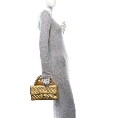 Chanel Metallic Lambskin Quilted Parent Child Kelly Flap Gold 2 of 29