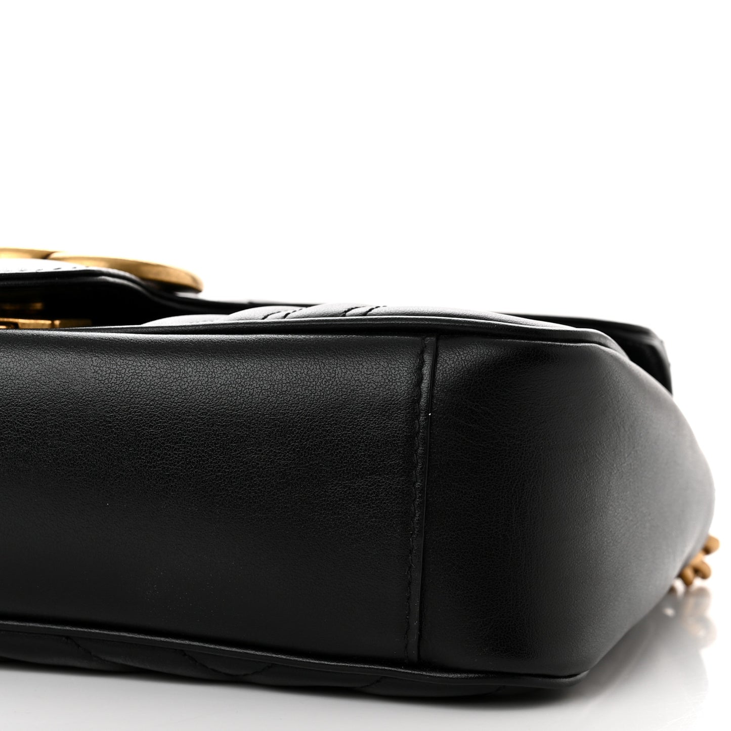 Calfskin Matelasse Small GG Marmont Shoulder Bag Black