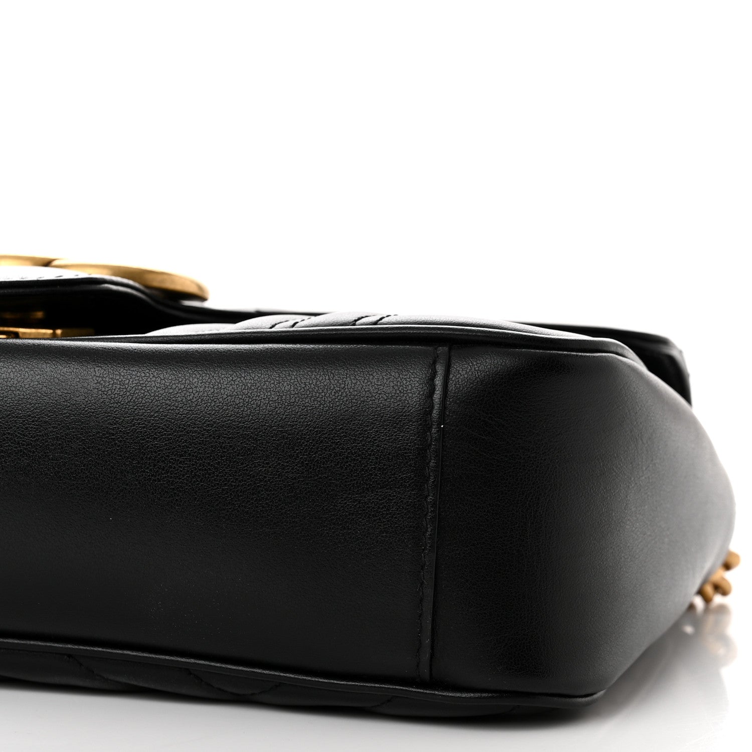 Gucci Calfskin Matelasse Small GG Marmont Shoulder Bag Black 10 of 10
