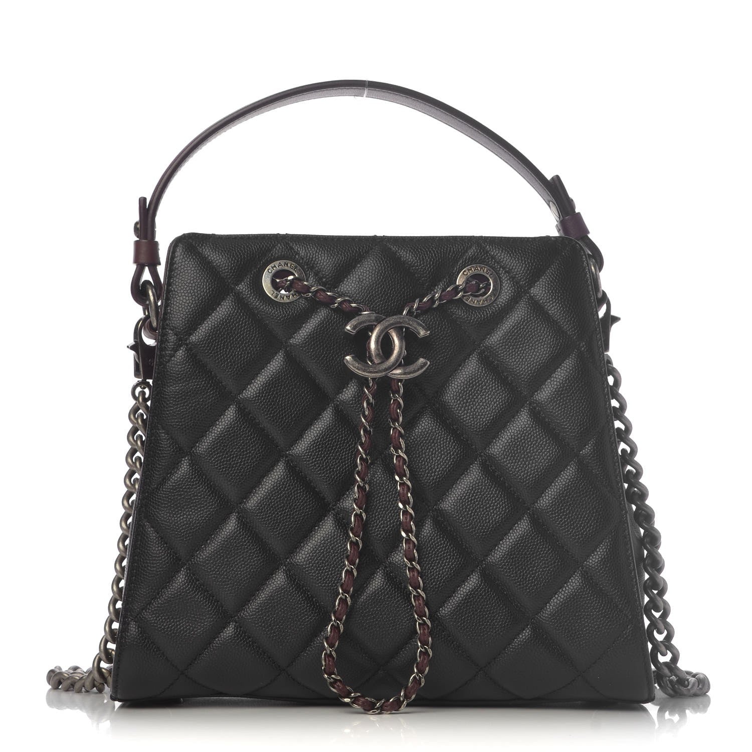 Chanel Caviar Quilted Small CC Bucket Bag Black 1 of 9