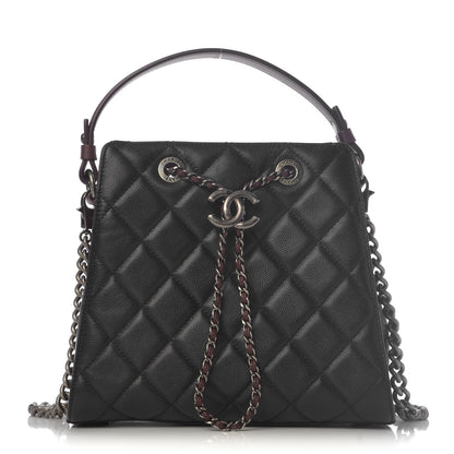 Chanel Caviar Quilted Small CC Bucket Bag Black 1 of 9