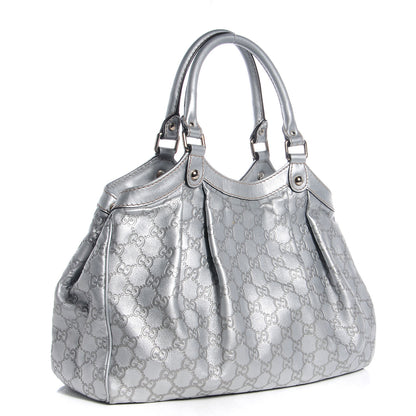 Gucci Guccissima Medium Sukey Tote Silver 3 of 7