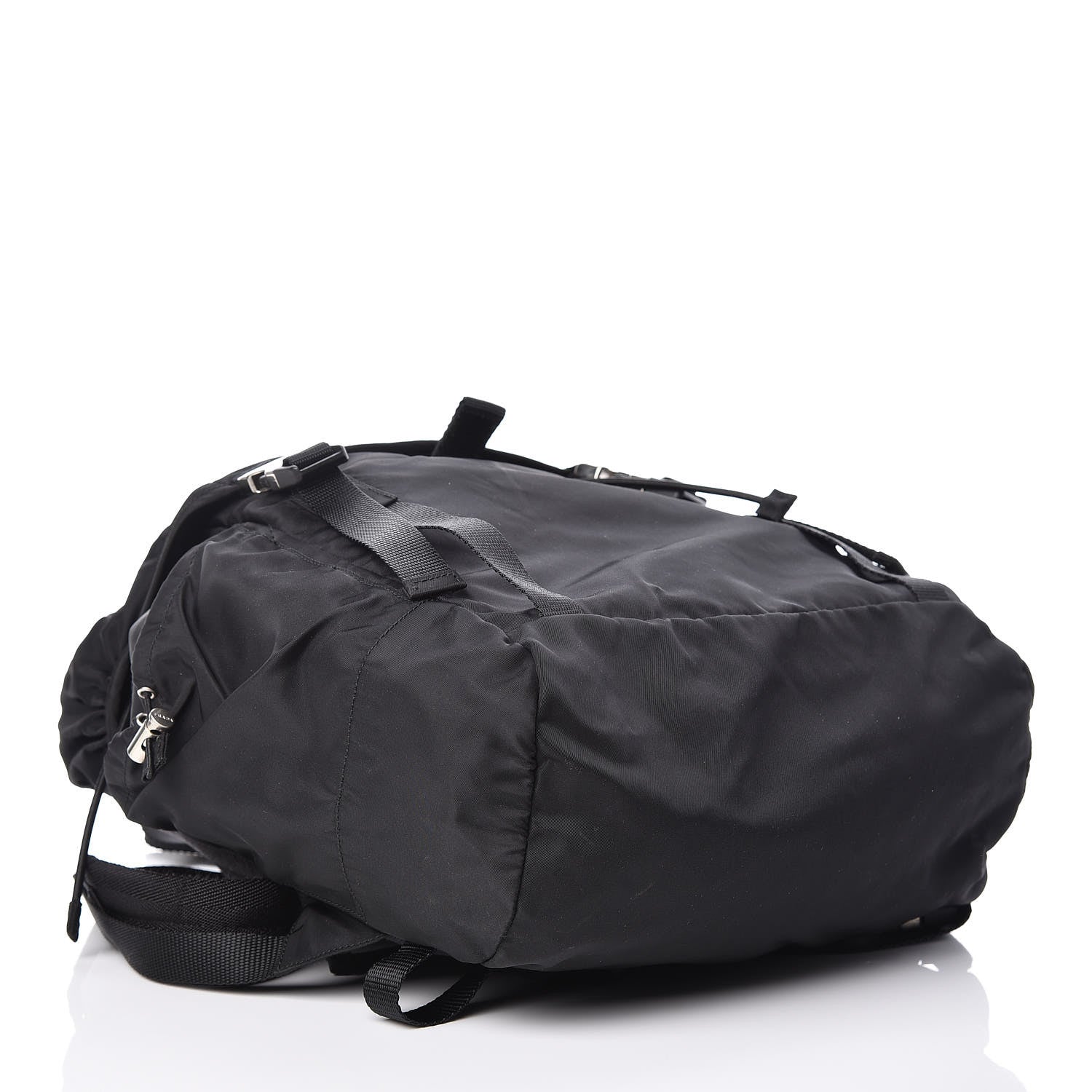 Prada Tessuto Nylon Double Buckle Backpack Black 4 of 10