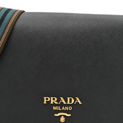 Prada Saffiano Flap Crossbody Black 7 of 10
