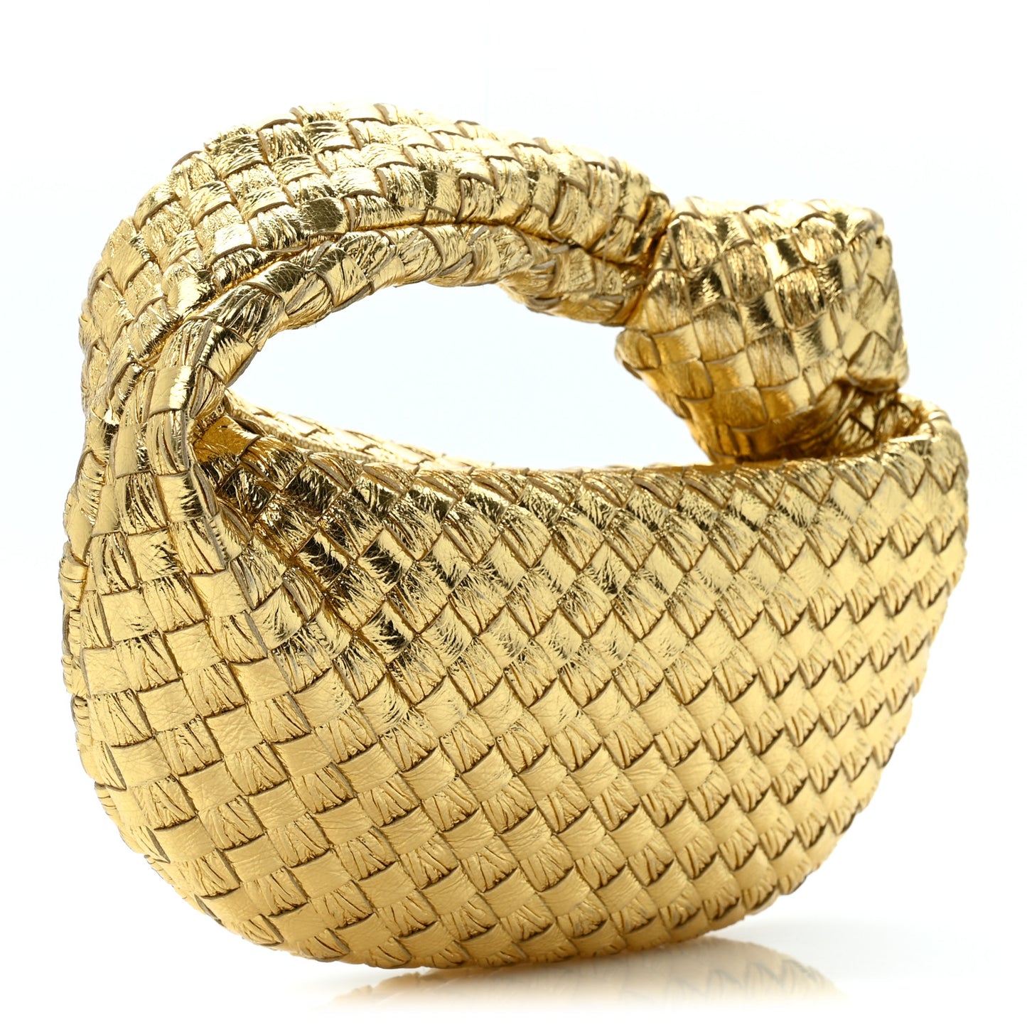 Metallic Nappa Intrecciato Mini Jodie Gold