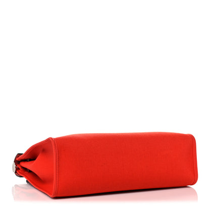 Hermes Vache Hunter Toile Herbag Zip 31 PM Capucine Rouge H 3 of 14