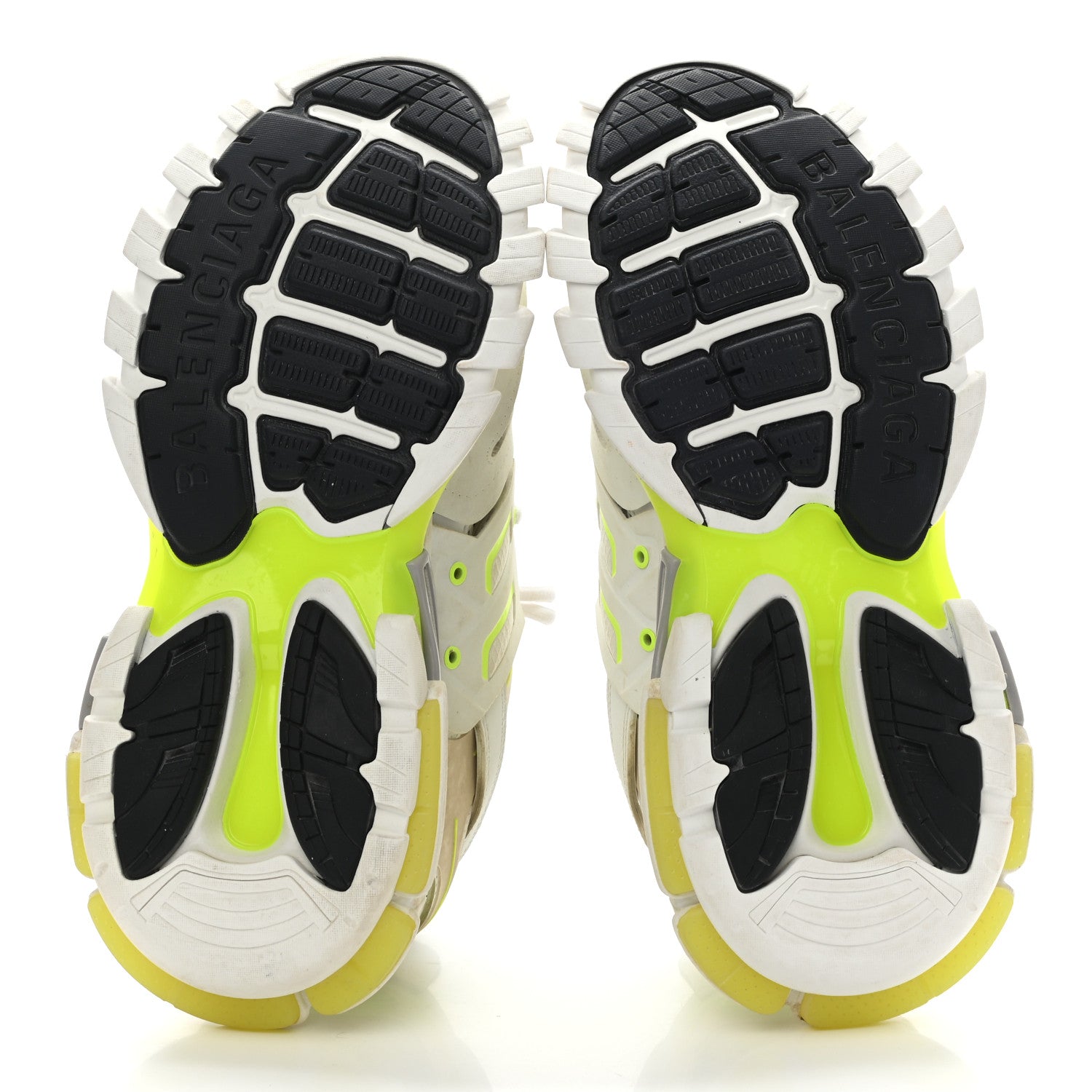 Balenciaga Mesh Nylon Worn Out Effect Womens Track Sneakers 39 White Fluo Yellow 5 of 17