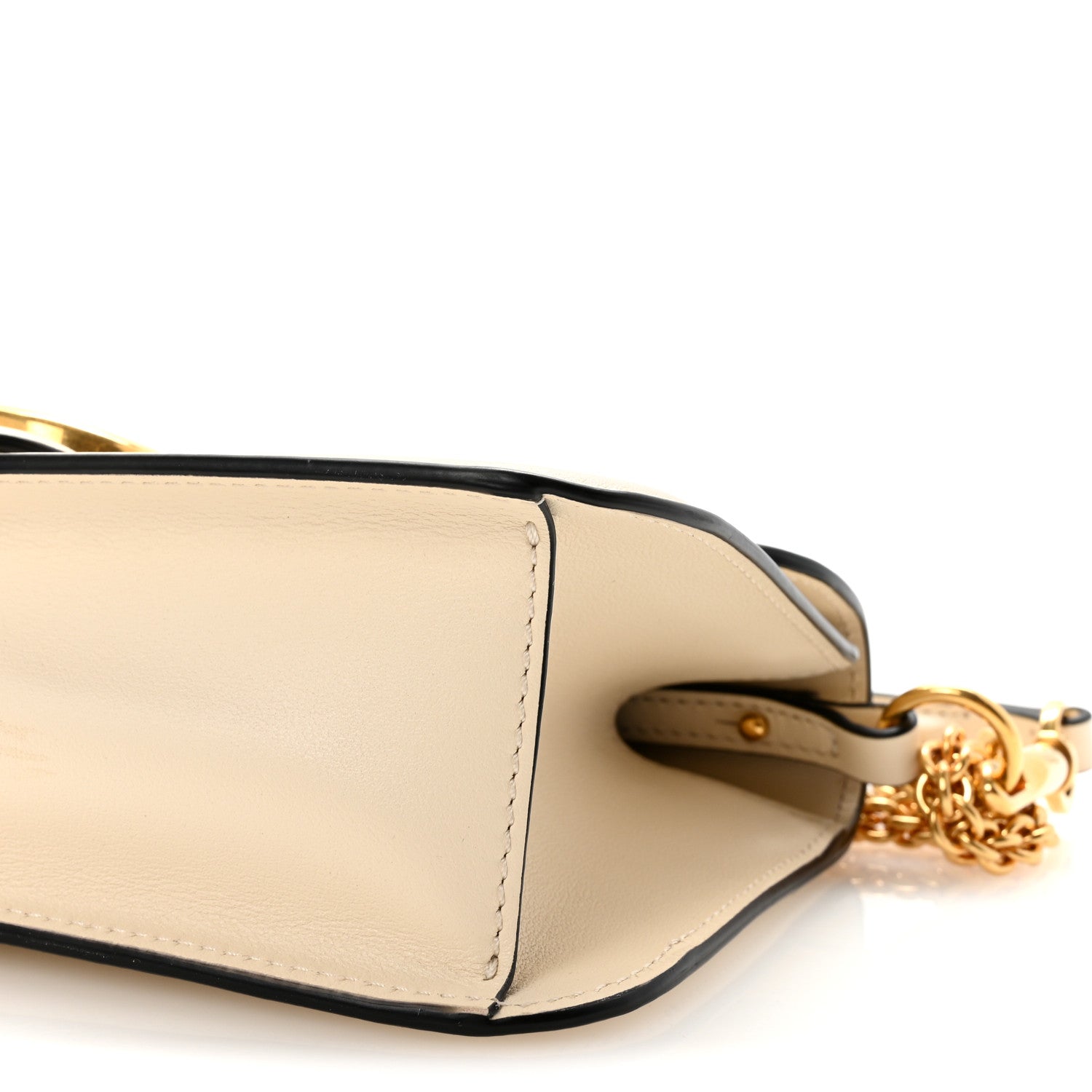 Valentino Garavani Calfskin Vlogo Loco Shoulder Bag Light Ivory 9 of 10