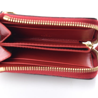 Gucci GG Supreme Monogram Mystic Cat Patch Zip Around Card Case Wallet Beige Hibiscus Red 5 of 11
