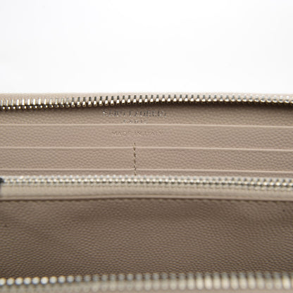 Saint Laurent Grain De Poudre Matelasse Chevron Monogram Zip Around Wallet Rose Poudre 6 of 6