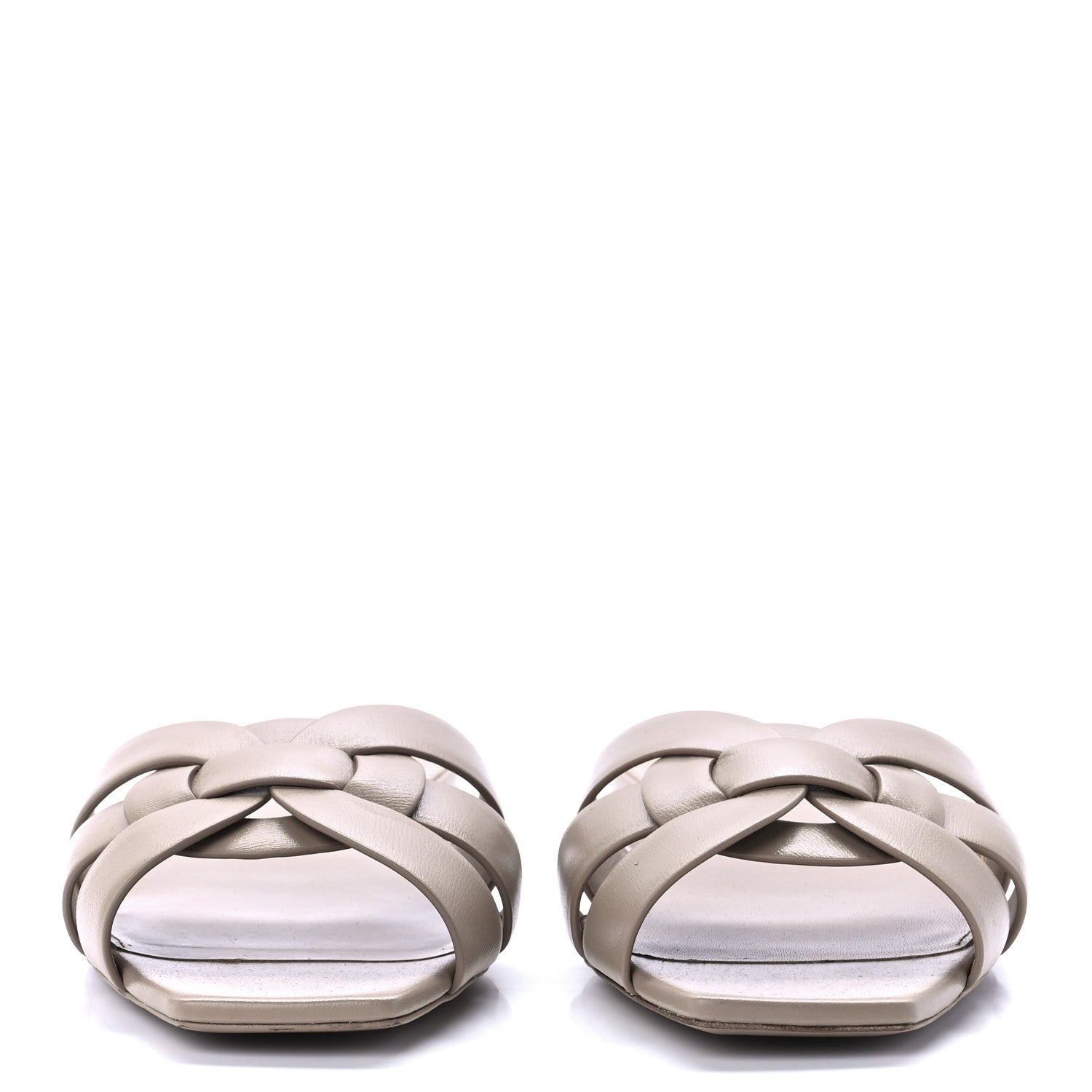 Saint Laurent Calfskin Tribute 05 Slide Sandals 37.5 Dark Beige 2 of 8