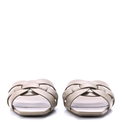 Saint Laurent Calfskin Tribute 05 Slide Sandals 37.5 Dark Beige 2 of 8