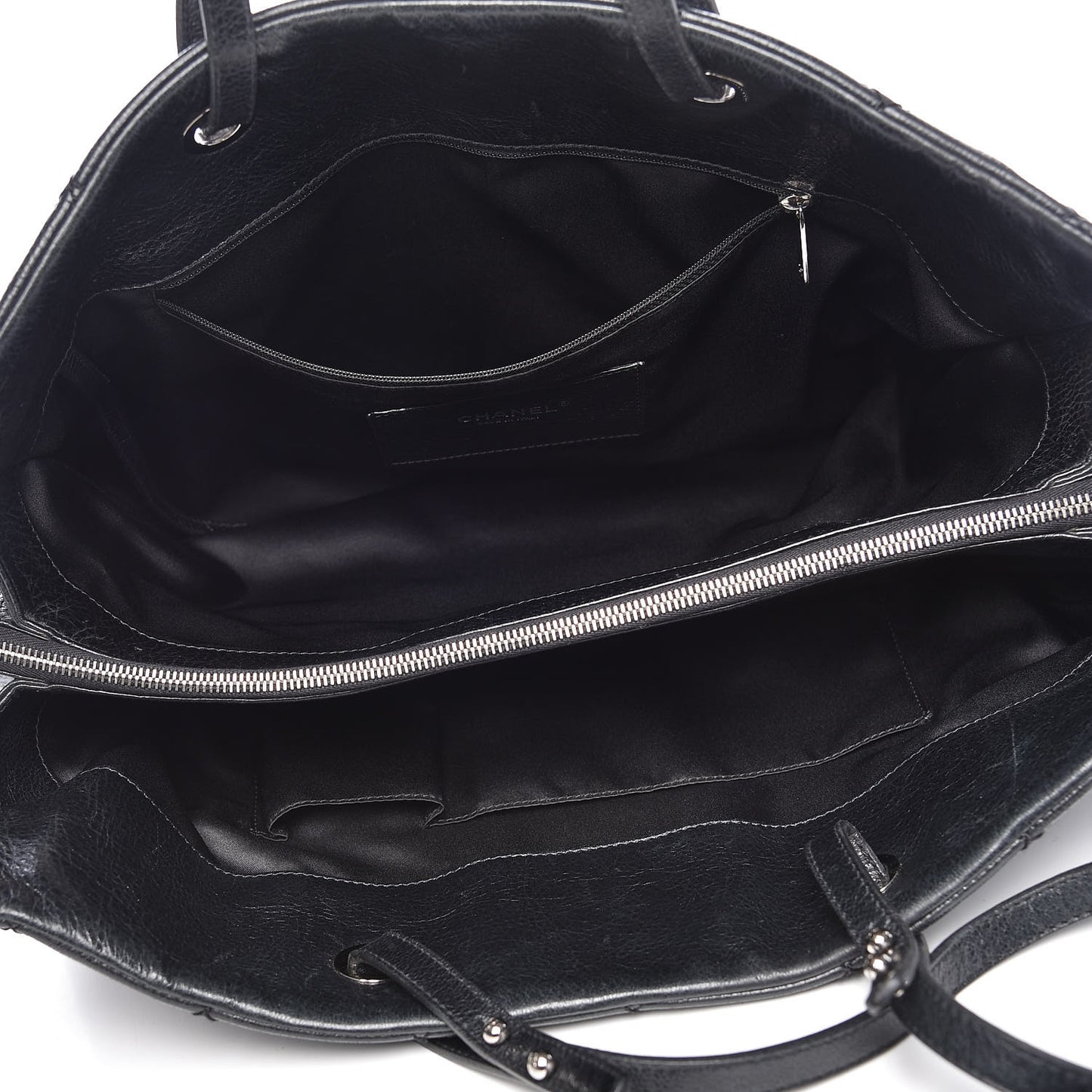 Glazed Calfskin XL On The Road Tote Black