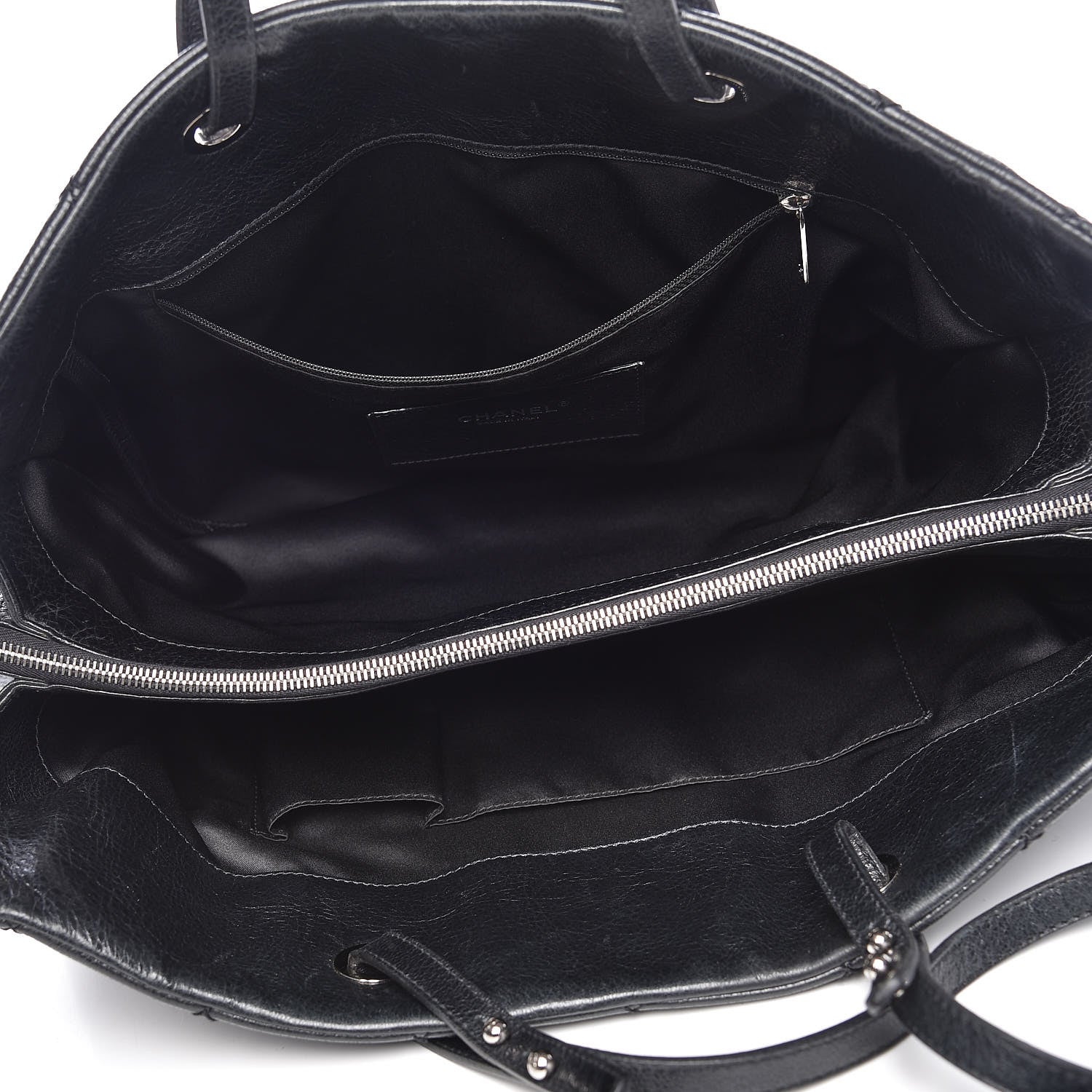 Chanel Glazed Calfskin XL On The Road Tote Black 5 of 9