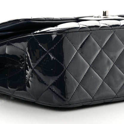 Chanel Patent Quilted Jumbo Double Flap Navy 9 of 17