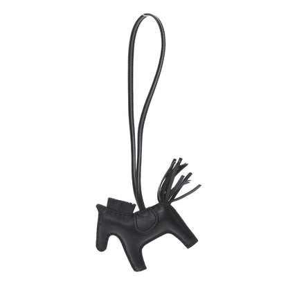 Hermes Milo Lambskin Grigri Rodeo Horse Bag Charm PM So Black 1 of 5