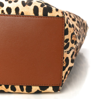 Valentino Garavani Canvas Nappa Leopard Print Rockstud Tote Brown 9 of 9