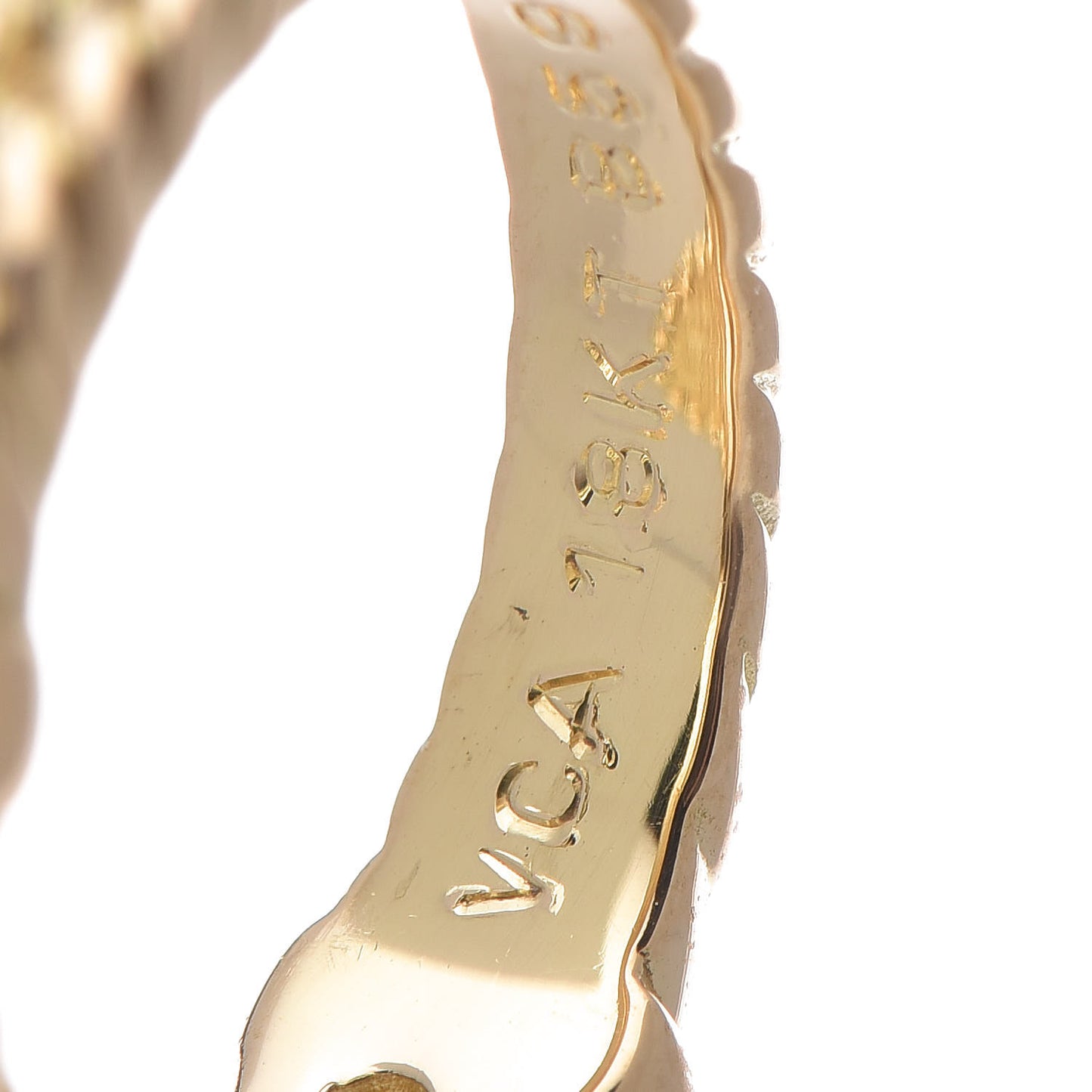 18K Yellow Gold Black Onyx Diamond Vintage Alhambra Ring 47 4