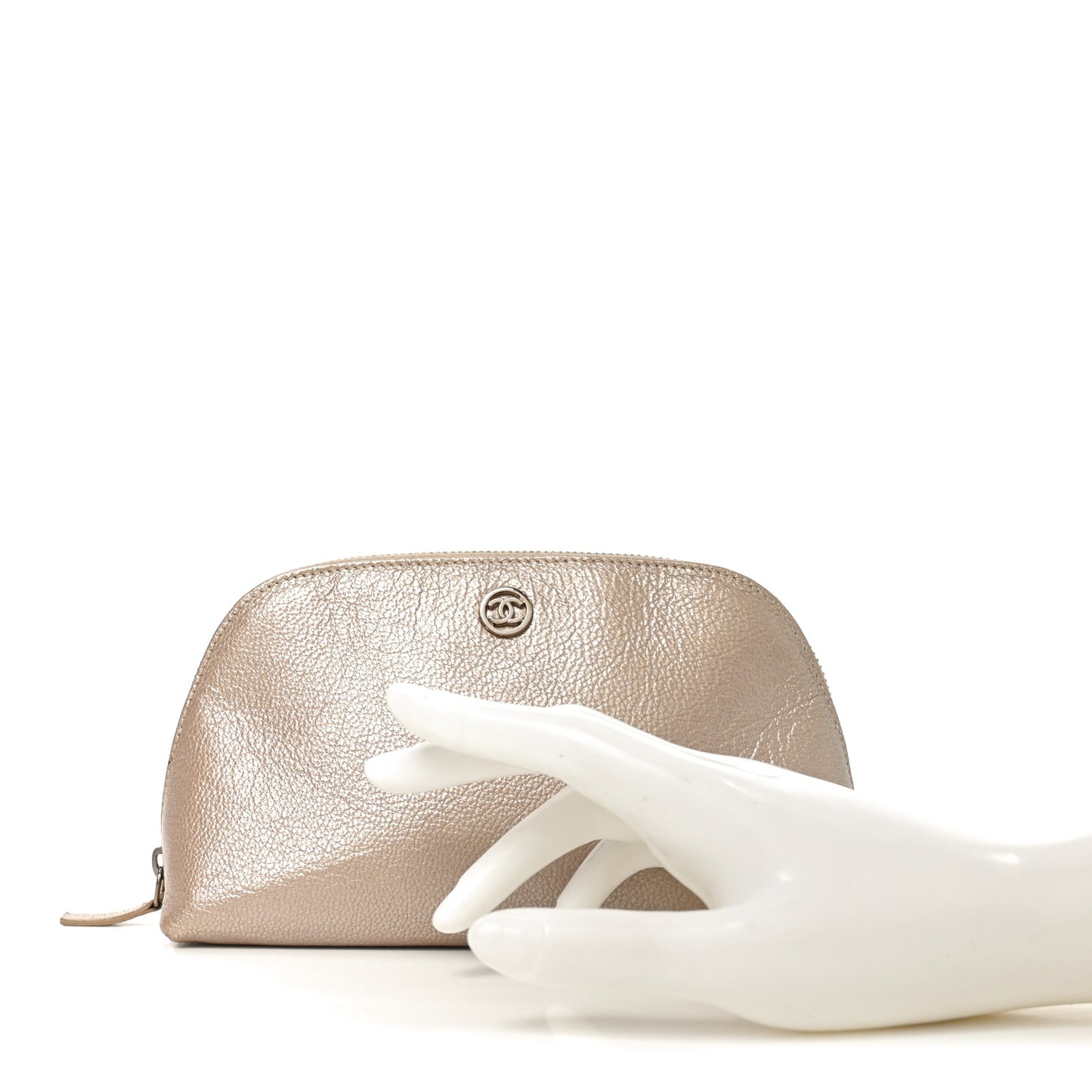 Metallic Goatskin Cosmetic Case Gold