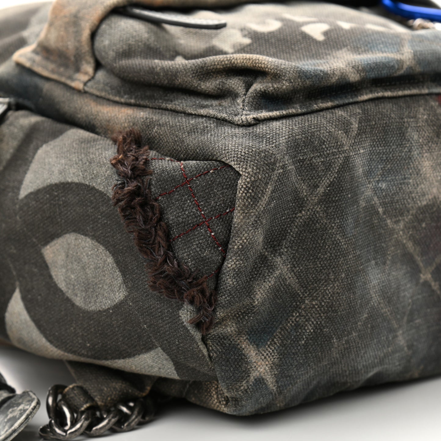 Graffiti Printed Canvas Medium Backpack Black