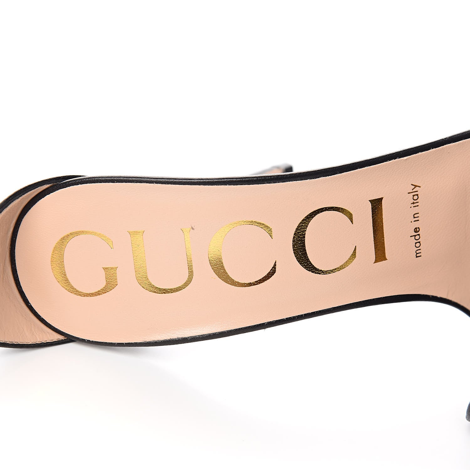 Gucci Nappa Ilse Pleated Bow Sandals 37 Black 7 of 9