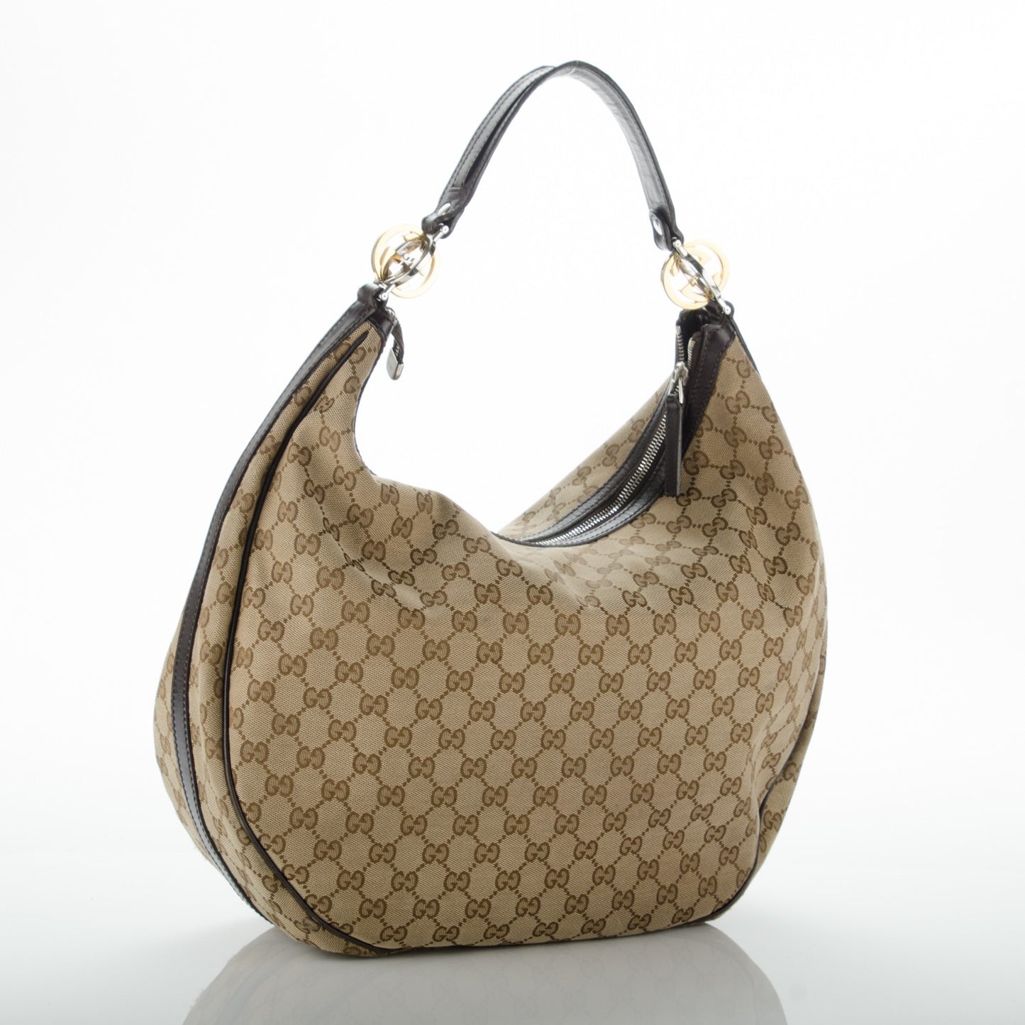 Monogram Large GG Twins Hobo Dark Brown