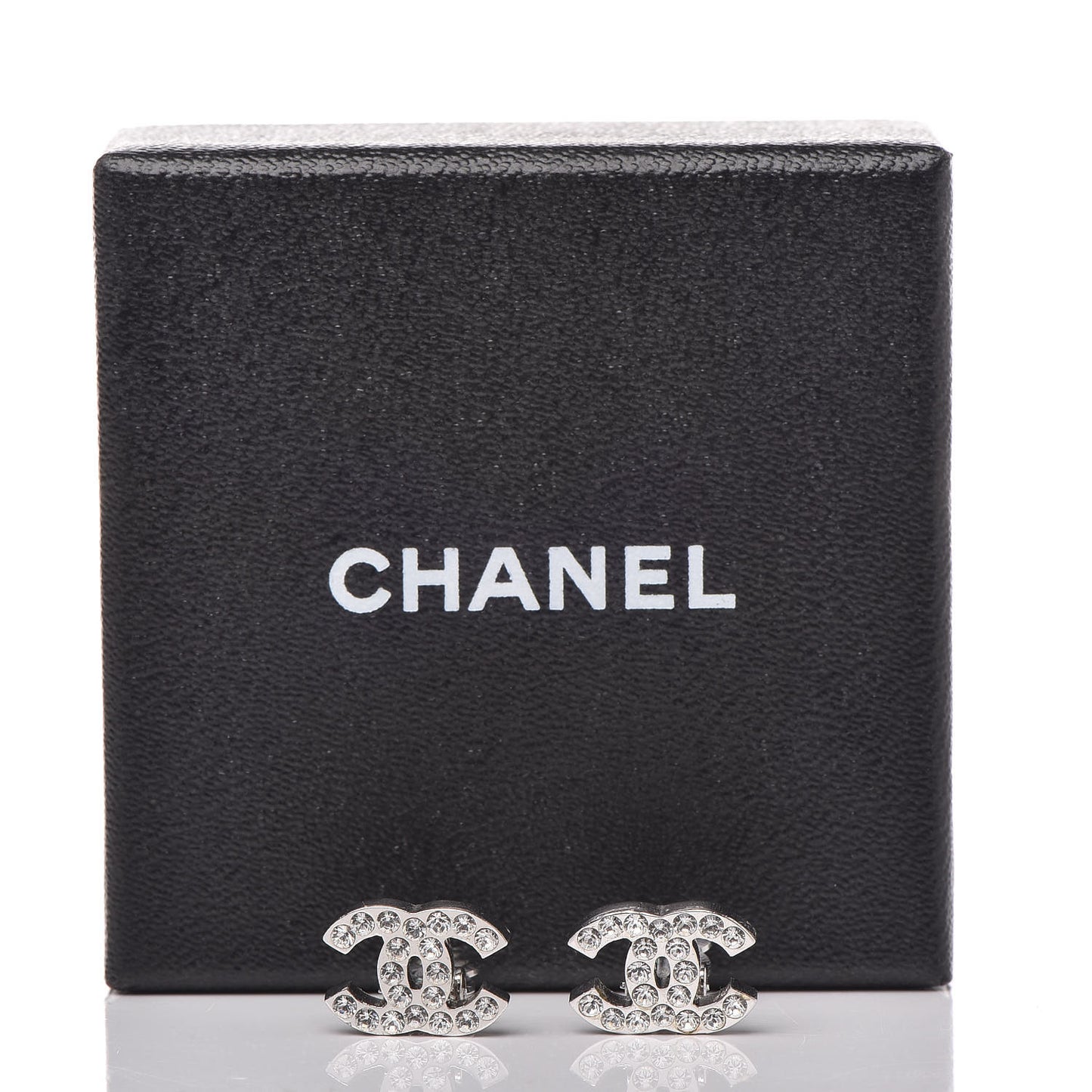 Crystal CC Clip On Earrings Silver