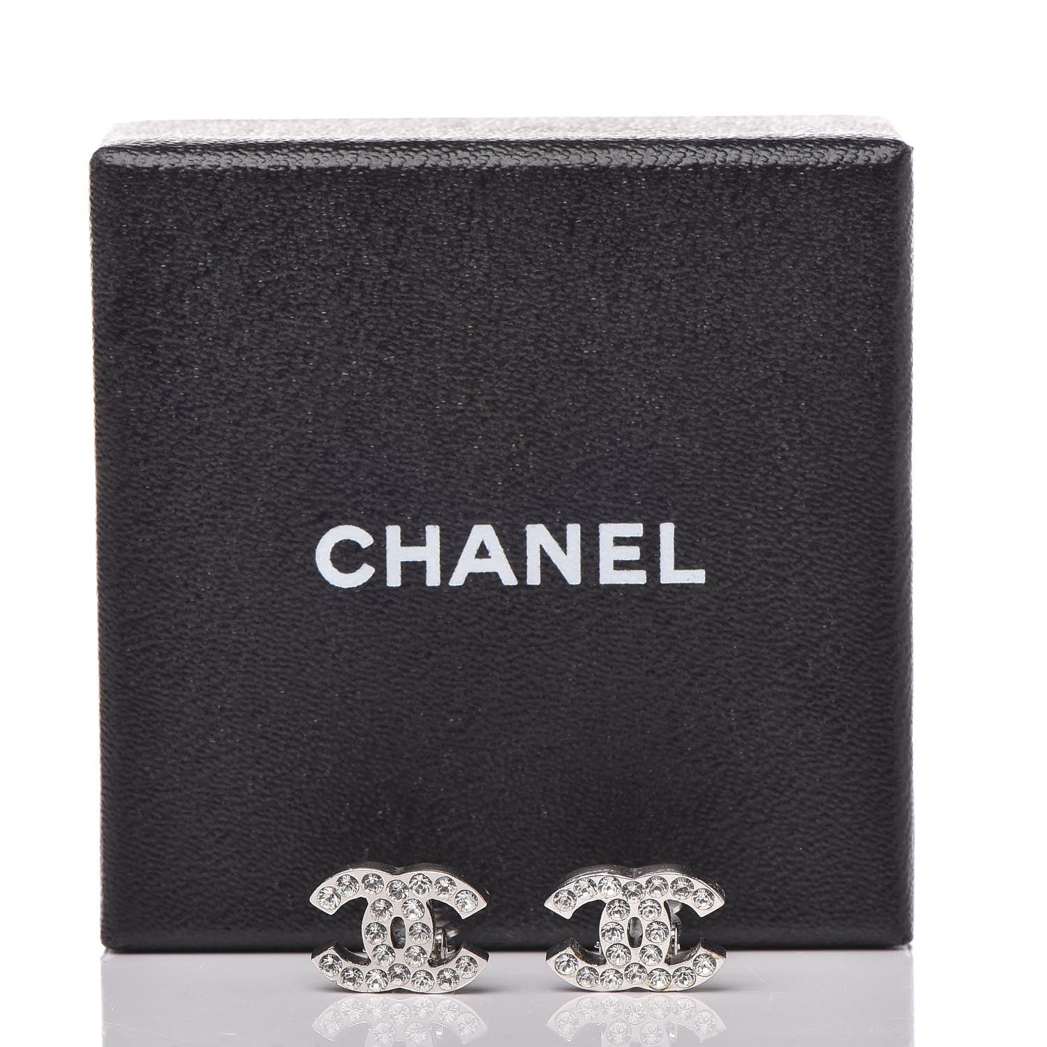 Chanel Crystal CC Clip On Earrings Silver 6 of 6