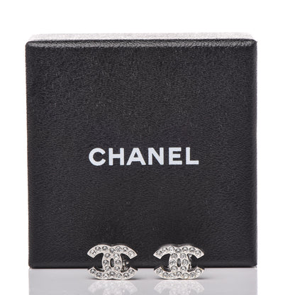 Chanel Crystal CC Clip On Earrings Silver 6 of 6