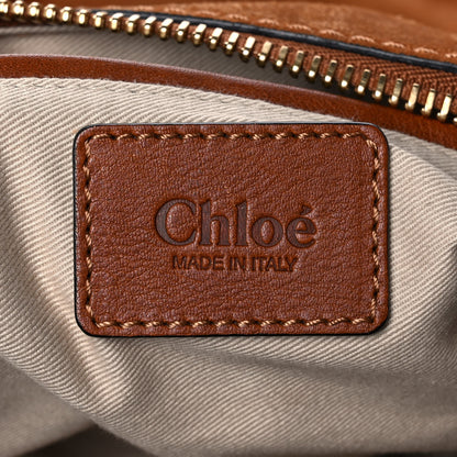Chloe Suede Calfskin Braided Medium Marcie Satchel Caramel 6 of 12