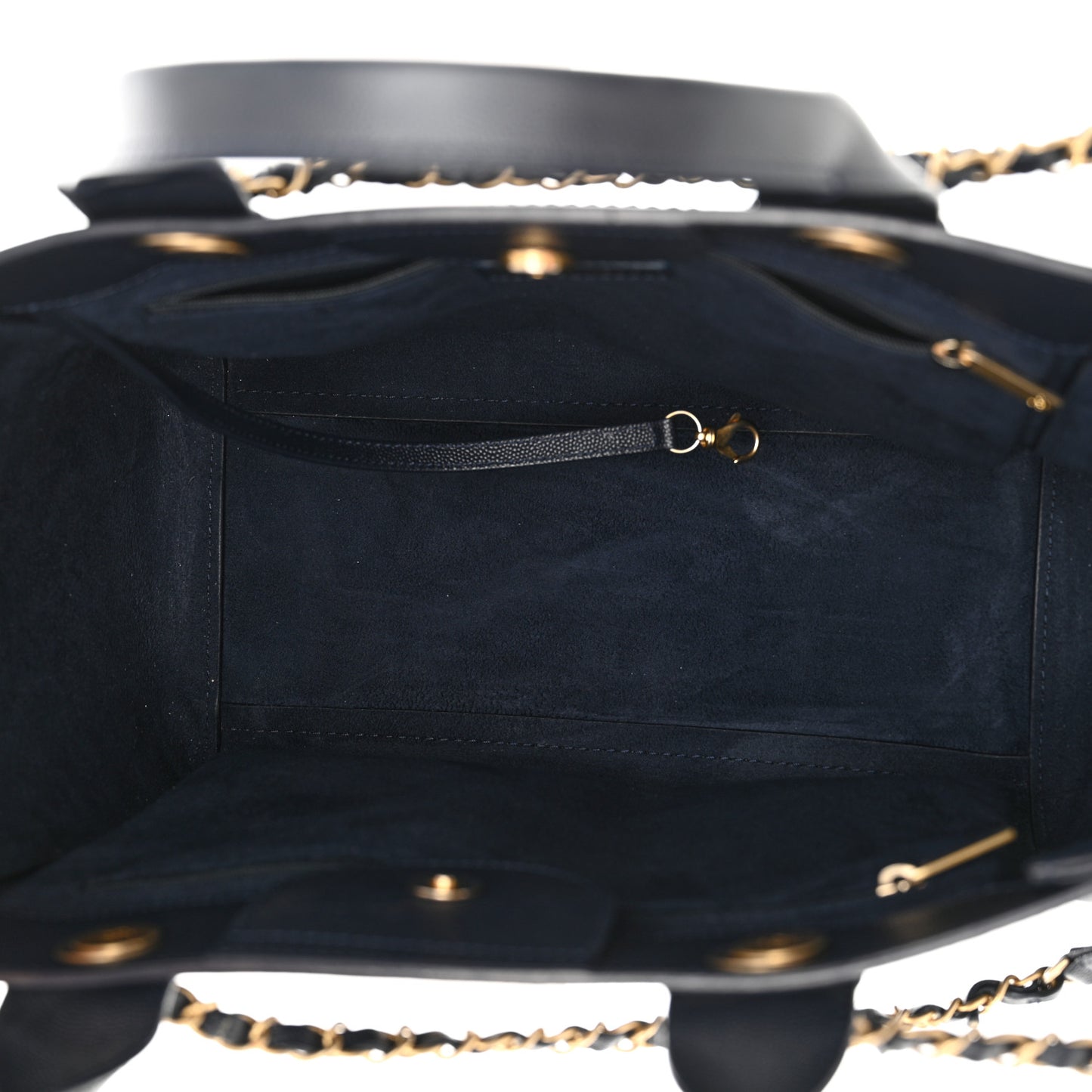 Caviar Small Studded Deauville Tote Navy