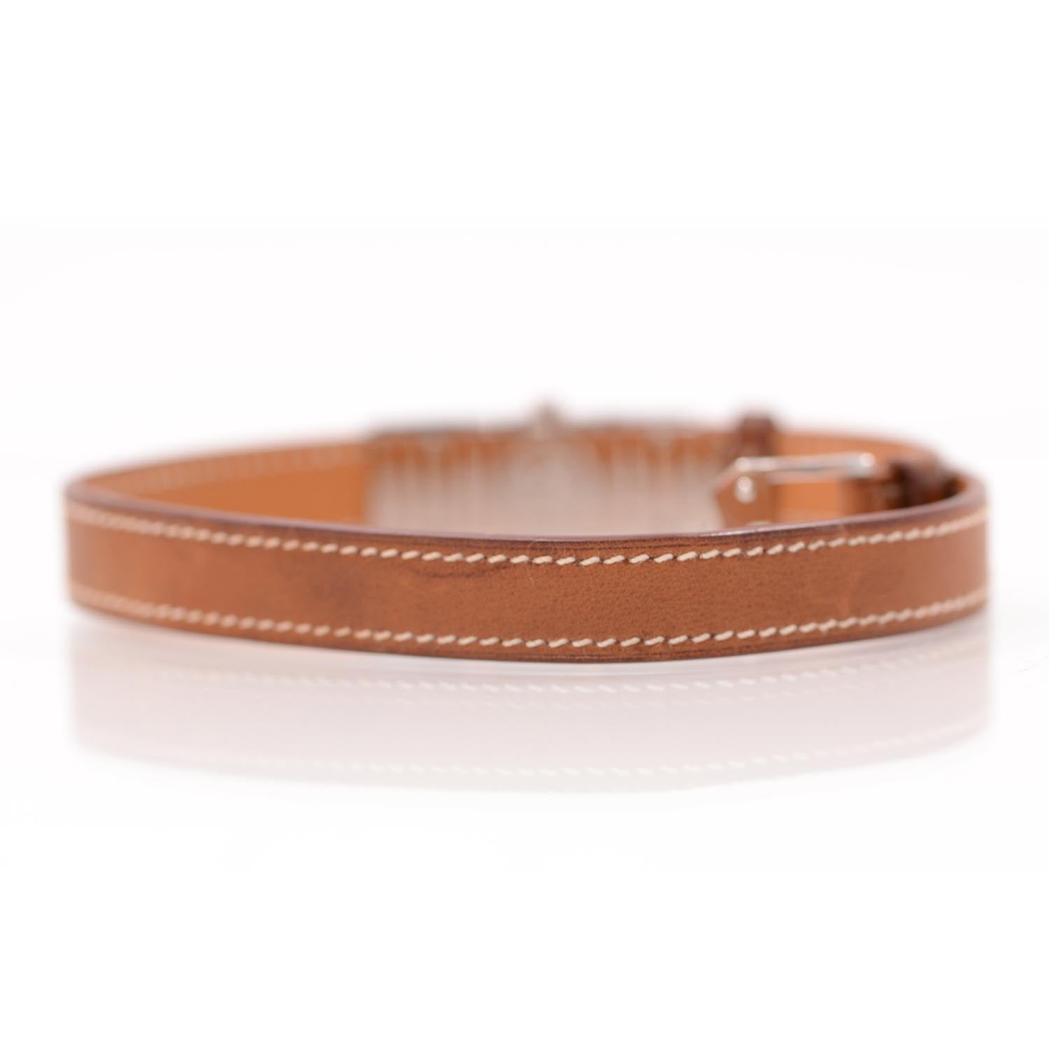 Hermes Stainless Steel Barenia 15mm Kelly II Double Tour Quartz Watch Fauve 2 of 6