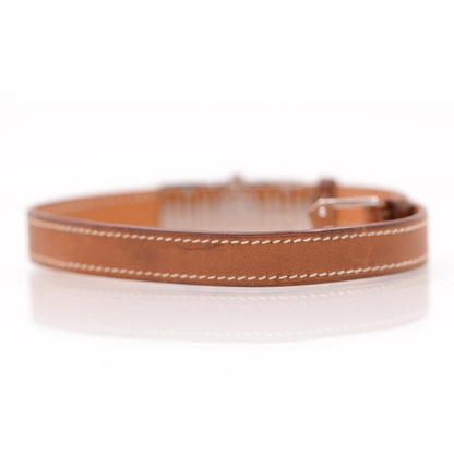 Hermes Stainless Steel Barenia 15mm Kelly II Double Tour Quartz Watch Fauve 2 of 6